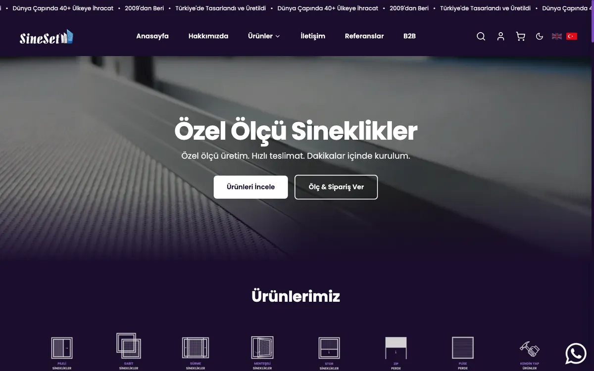SineSet homepage